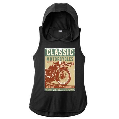 Classic Motorcycles Garage Ladies PosiCharge Tri-Blend Wicking Draft Hoodie Tank