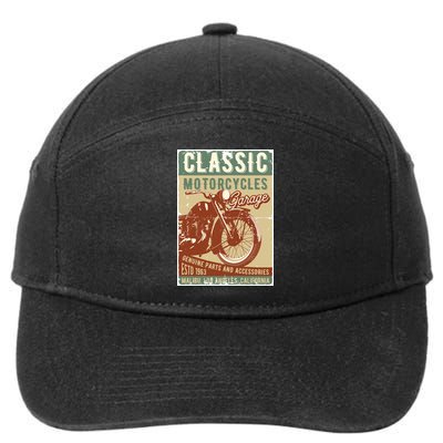 Classic Motorcycles Garage 7-Panel Snapback Hat