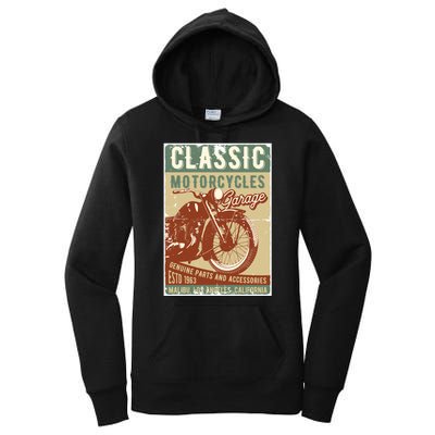 Classic Motorcycles Garage Women's Pullover Hoodie