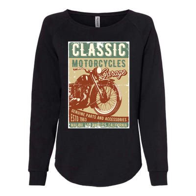 Classic Motorcycles Garage Womens California Wash Sweatshirt