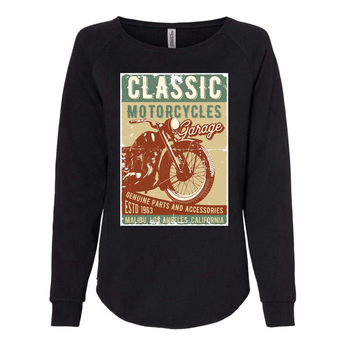 Classic Motorcycles Garage Womens California Wash Sweatshirt