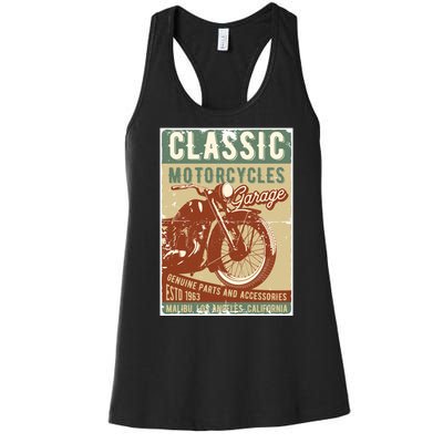 Classic Motorcycles Garage Women's Racerback Tank