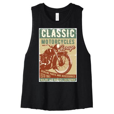 Classic Motorcycles Garage Women's Racerback Cropped Tank