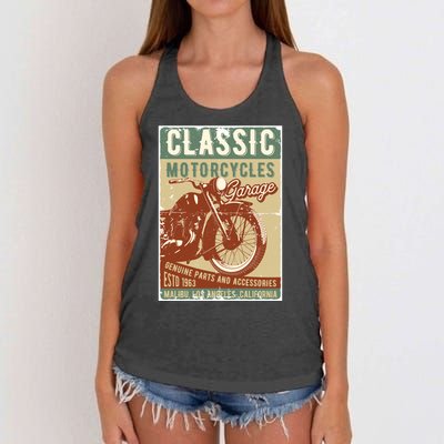 Classic Motorcycles Garage Women's Knotted Racerback Tank