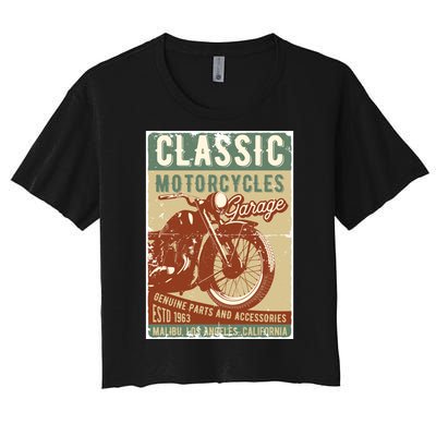 Classic Motorcycles Garage Women's Crop Top Tee