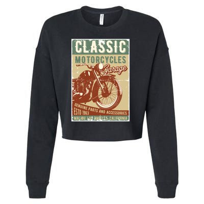 Classic Motorcycles Garage Cropped Pullover Crew