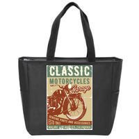 Classic Motorcycles Garage Zip Tote Bag