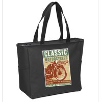 Classic Motorcycles Garage Zip Tote Bag
