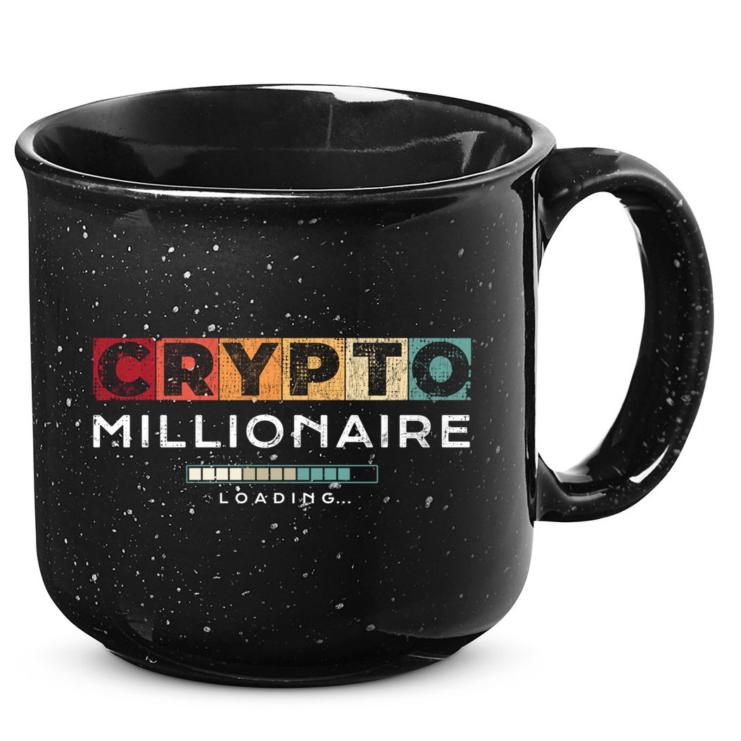 Crypto Millionaire Great Gift Vintage Bitcoin Crypto Gift 15oz Campfire Ceramic Mug