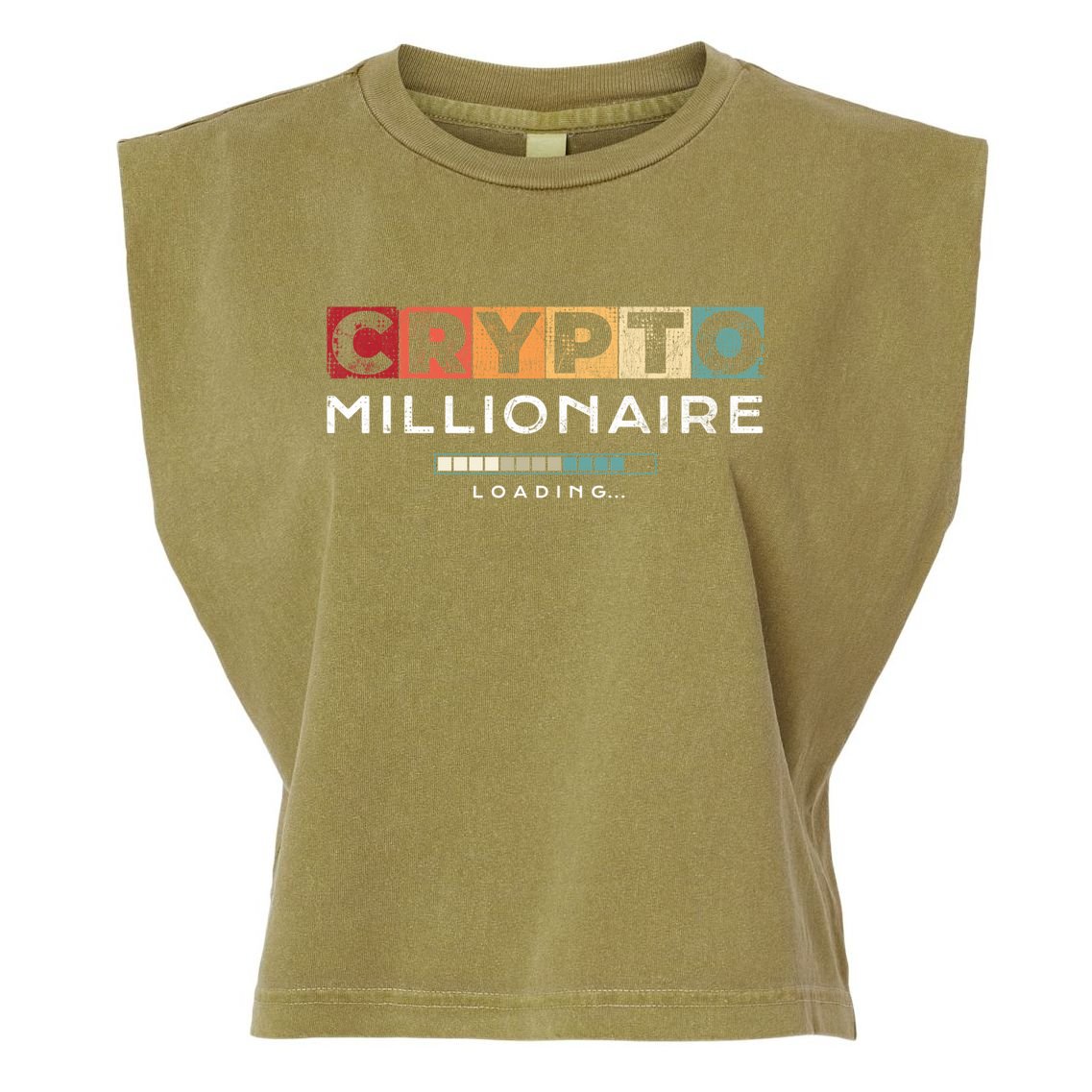 Crypto Millionaire Great Gift Vintage Bitcoin Crypto Gift Garment-Dyed Women's Muscle Tee