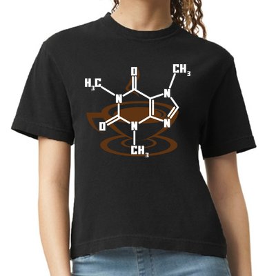 Caffeine Molecule Gift For Coffee Lovers And Science Nerds Meaningful Gift Comfort Colors Boxy T-Shirt