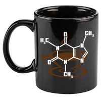 Caffeine Molecule Gift For Coffee Lovers And Science Nerds Meaningful Gift 11oz C Handle Ceramic Mug