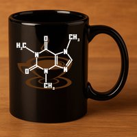 Caffeine Molecule Gift For Coffee Lovers And Science Nerds Meaningful Gift 11oz C Handle Ceramic Mug