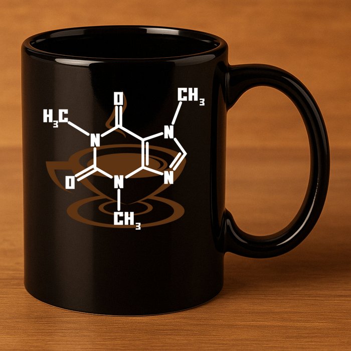 Caffeine Molecule Gift For Coffee Lovers And Science Nerds Meaningful Gift 11oz C Handle Ceramic Mug