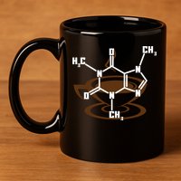Caffeine Molecule Gift For Coffee Lovers And Science Nerds Meaningful Gift 11oz C Handle Ceramic Mug