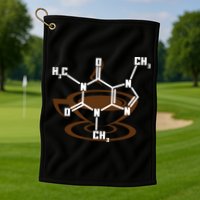Caffeine Molecule Gift For Coffee Lovers And Science Nerds Meaningful Gift Golf Towel