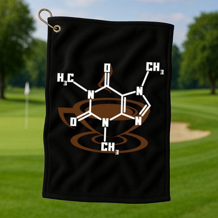 Caffeine Molecule Gift For Coffee Lovers And Science Nerds Meaningful Gift Golf Towel