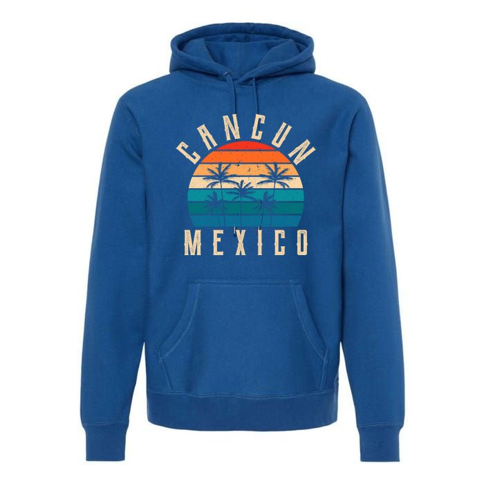 Cancun Mexico Gift Retro Beach Souvenir Cancun Gift Cancun Meaningful Gift Premium Hoodie