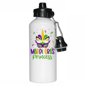 Cute Mardi Gras Princess Girl Outfit Aluminum Water Bottle