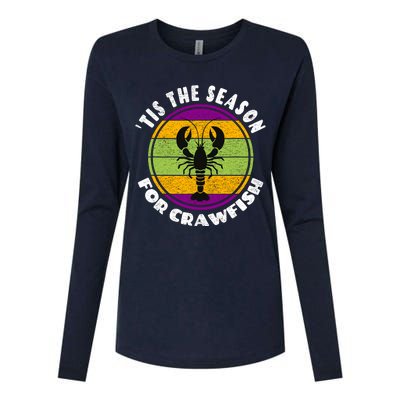 Crawfish Mardi Gras - Tis The Season For Crawfish Womens Cotton Relaxed Long Sleeve T-Shirt