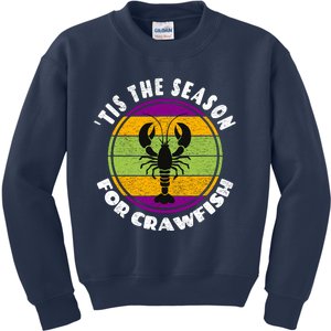 Crawfish Mardi Gras - Tis The Season For Crawfish Kids Sweatshirt