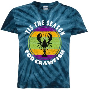 Crawfish Mardi Gras - Tis The Season For Crawfish Kids Tie-Dye T-Shirt