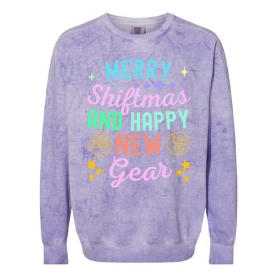 Christmas Manual Gearbox Merry Shiftmas And A Happy New Gear Colorblast Crewneck Sweatshirt