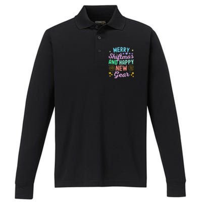 Christmas Manual Gearbox Merry Shiftmas And A Happy New Gear Performance Long Sleeve Polo