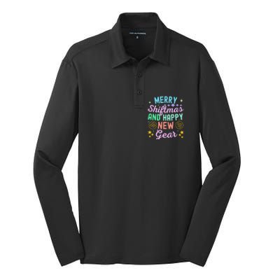 Christmas Manual Gearbox Merry Shiftmas And A Happy New Gear Silk Touch Performance Long Sleeve Polo