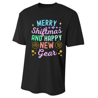 Christmas Manual Gearbox Merry Shiftmas And A Happy New Gear Performance Sprint T-Shirt