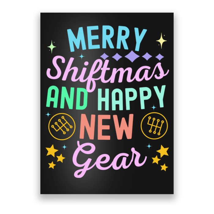 Christmas Manual Gearbox Merry Shiftmas And A Happy New Gear Poster