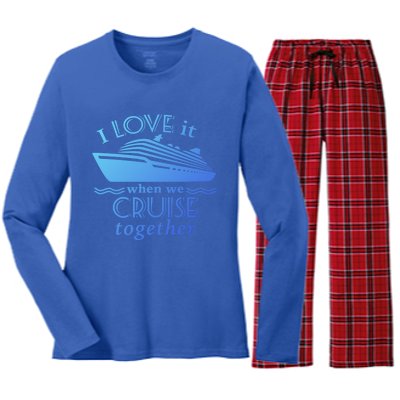 Cruise Meaningful Gift For Couples Who Love Cruising Together Gift Women's Long Sleeve Flannel Pajama Set 