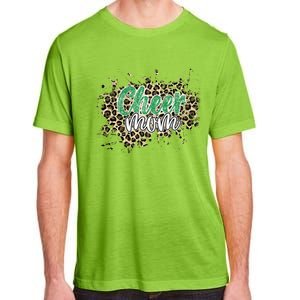 Cheer Mom Great Gift Leopard Cheetah Print Green Cheer Gift Adult ChromaSoft Performance T-Shirt