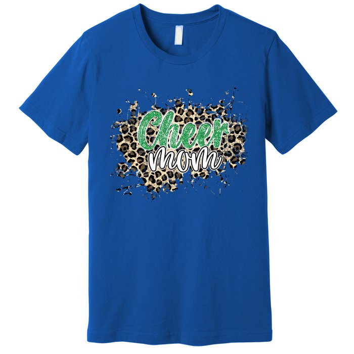 Cheer Mom Great Gift Leopard Cheetah Print Green Cheer Gift Premium T-Shirt