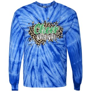 Cheer Mom Great Gift Leopard Cheetah Print Green Cheer Gift Tie-Dye Long Sleeve Shirt