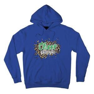 Cheer Mom Great Gift Leopard Cheetah Print Green Cheer Gift Tall Hoodie