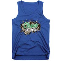 Cheer Mom Great Gift Leopard Cheetah Print Green Cheer Gift Tank Top