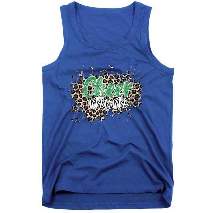 Cheer Mom Great Gift Leopard Cheetah Print Green Cheer Gift Tank Top