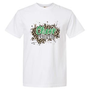 Cheer Mom Great Gift Leopard Cheetah Print Green Cheer Gift Garment-Dyed Heavyweight T-Shirt