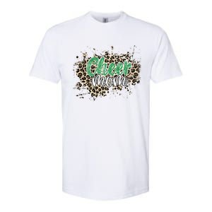 Cheer Mom Great Gift Leopard Cheetah Print Green Cheer Gift Softstyle CVC T-Shirt