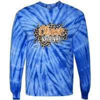 Cheer Mom Great Gift Leopard Cheetah Print Orange Cheer Gift Tie-Dye Long Sleeve Shirt