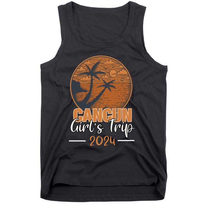 Cancun Mexico Girl Trip 2024 Vintage Sunset Tank Top