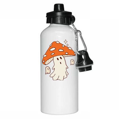 Creepy Mushroom Ghost Halloween Spooky Season Women Aluminum Water Bottle 