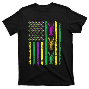 Carnival Mardi Gras Usa American Flag Crawfish Parade T-Shirt