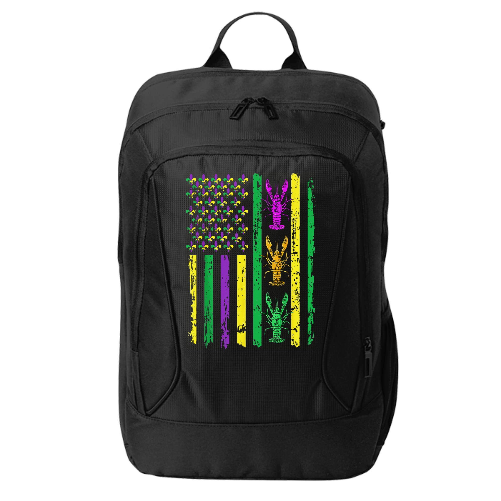 Carnival Mardi Gras Usa American Flag Crawfish Parade City Backpack