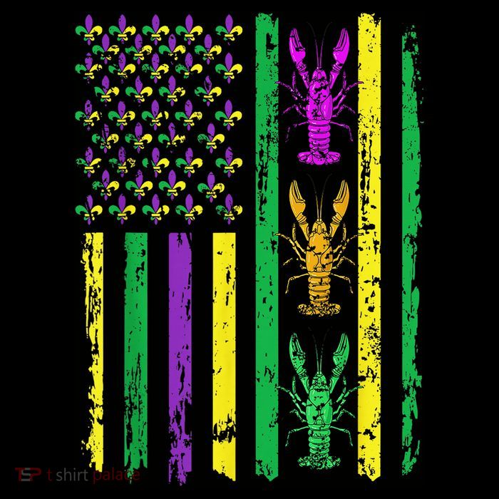 Carnival Mardi Gras Usa American Flag Crawfish Parade Baby Bodysuit