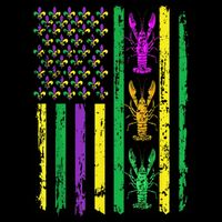 Carnival Mardi Gras Usa American Flag Crawfish Parade Zip Tote Bag