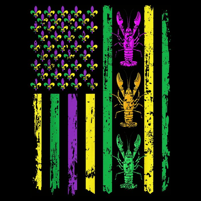 Carnival Mardi Gras Usa American Flag Crawfish Parade Zip Tote Bag