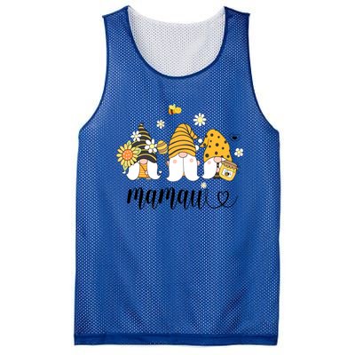 Cute Mamaw Gnomes With Bees And Sunflower Country Style Gift Mesh Reversible Basketball Jersey Tank