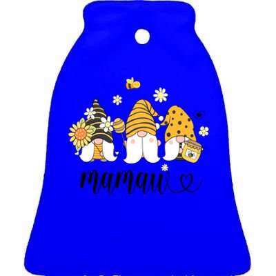 Cute Mamaw Gnomes With Bees And Sunflower Country Style Gift Ceramic Bell Ornament